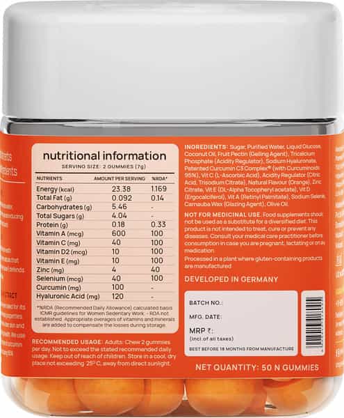 Nyumi Radiant Skin Juicy Orange Flavoured Gummies - 50 Gummies