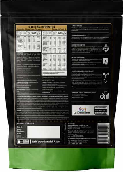 Musclexp Weight Gainer Chocolate Fudge 1Kg Pouch (2.2 Lb) (Pack Of 3)