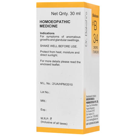 Dr Bakshi'S Bakson Homoeopathy B34 Tumor Drops 30 Ml