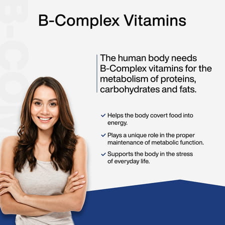 Myfitfuel B Complex + Vitamin C (90 Capsules) 100% Rda. Hair Growth, Energy, Immunity, Youthful Skin
