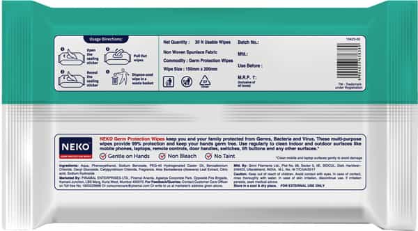 Neko Germ Protection Wipes - Travel Pack - 30 Wipes