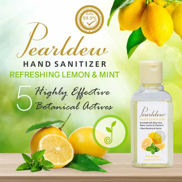 Pearldew Hand Sanitizer (Gel) Refreshing Lemon & Mint 60 Ml - Pack Of 8