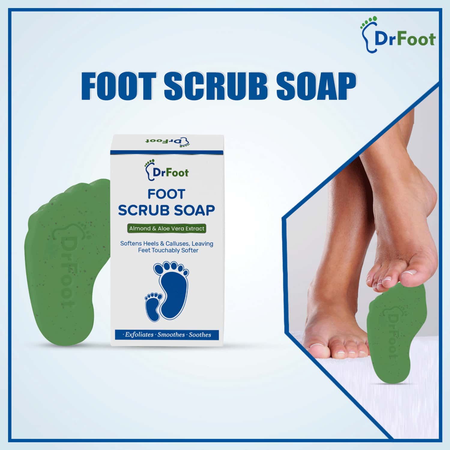 Buy DR FOOT FOOT SCRUB SOAP REPAIR DRY CRACKED HEELS 100GM (PACK OF 2
