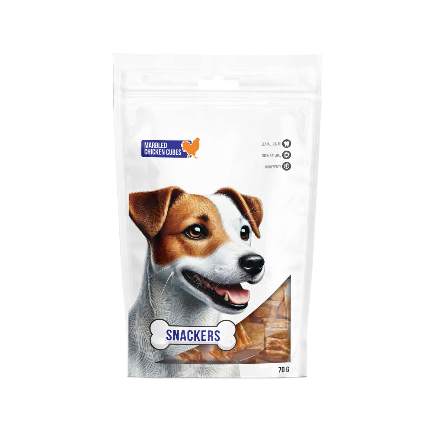 Snackers Marbled Chicken Cubes Dog Treats | 70 G