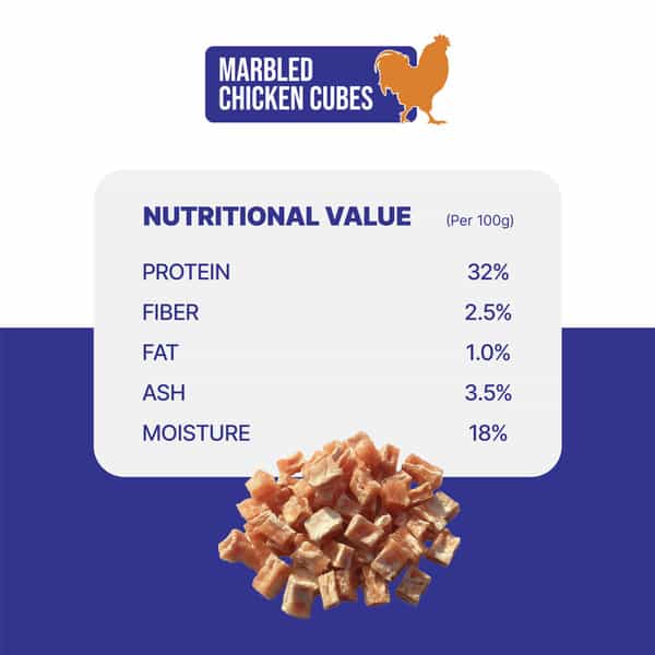 Snackers Marbled Chicken Cubes Dog Treats | 70 G