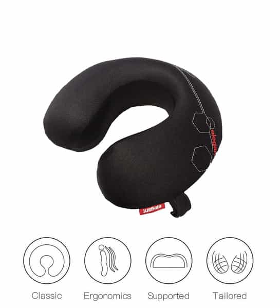 Elegant Zig Memory Foam Travel Pillow - Black