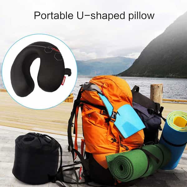 Elegant Zig Memory Foam Travel Pillow - Black