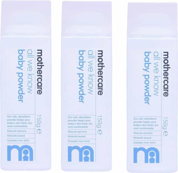 Mothercare All We Know Baby Powder 150G (Combo Pack Of 3 Pcs)