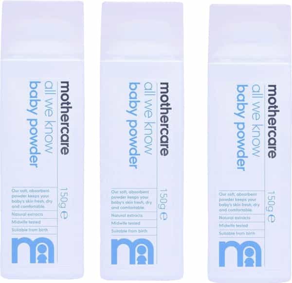 Mothercare All We Know Baby Powder 150G (Combo Pack Of 3 Pcs)