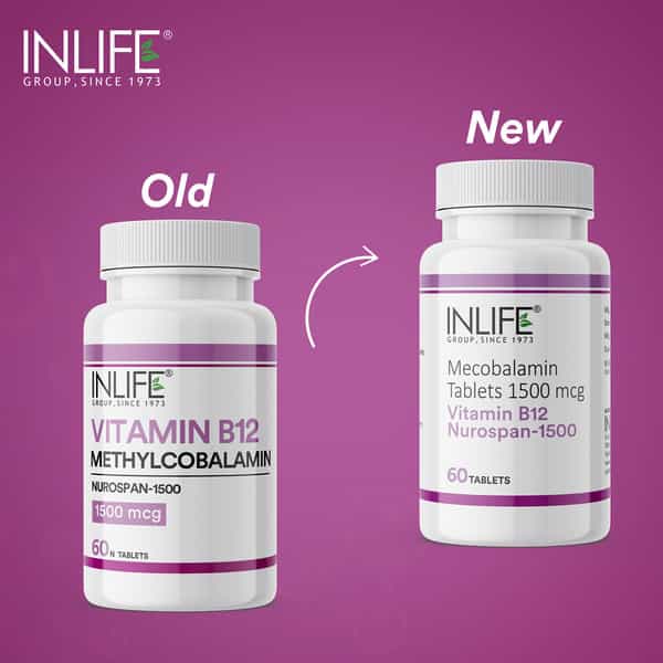Inlife Vitamin B12 1500Mcg Nervous System Support For Men And Women - 60 Tablets