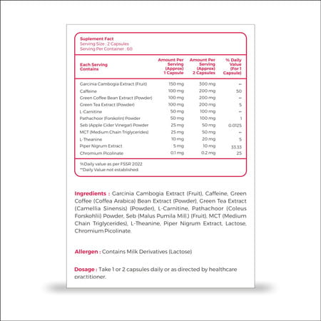 Westcoast Fatnile With Fat Reduction Formula Capsule | Weight Management | Daily Calorie Burn - 1x15