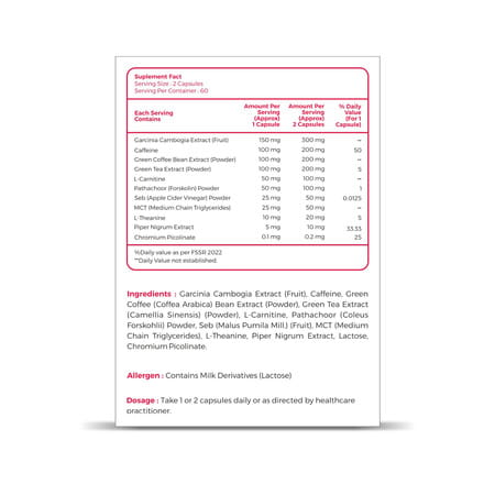 Westcoast Fatnile With Fat Reduction Formula Capsule | Weight Management | Daily Calorie Burn - 1x15
