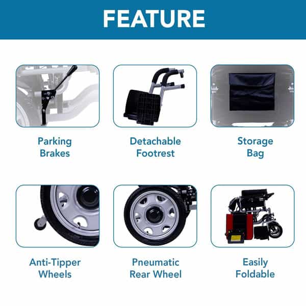 Everactiv Ecolite Electric Wheelchair (Red & Black)
