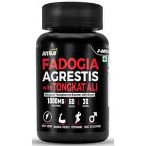 Nutrija Fadogia Agrestis 600mg & Tongkat Ali 400mg (120 Capsules)