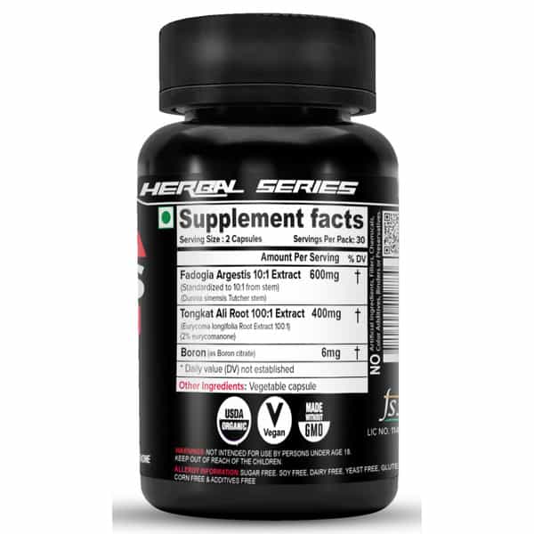 Nutrija Fadogia Agrestis 600Mg & Tongkat Ali 400Mg (120 Capsules)