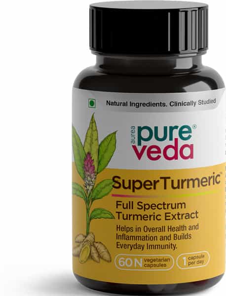 Aurea Pureveda Super Turmeric - Full Spectrum Turmeric Extract - 60 Veg Capsules