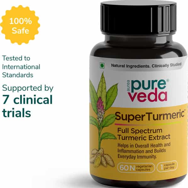Aurea Pureveda Super Turmeric - Full Spectrum Turmeric Extract - 60 Veg Capsules