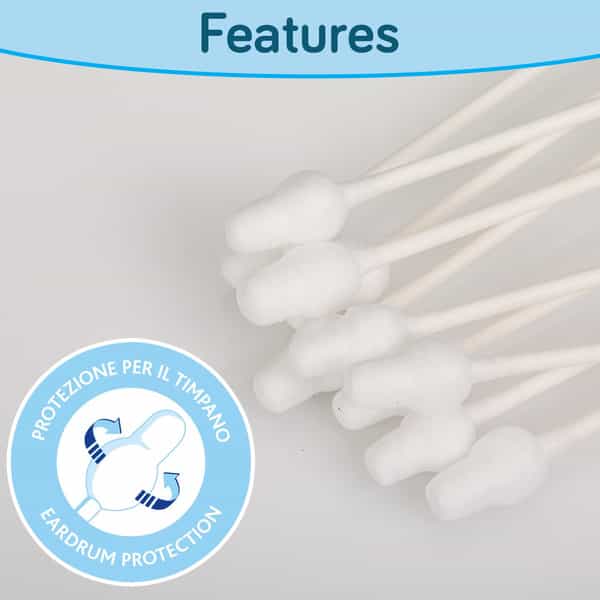 Luvlap Baby 100% Unbleached Cotton Buds Ear Drum Protection Stem Made Of Paper 100 Swabs