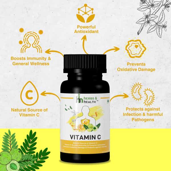 Herbs & Health - Vitamin C|1000Mg Organic Vitamin C|60 Capsules