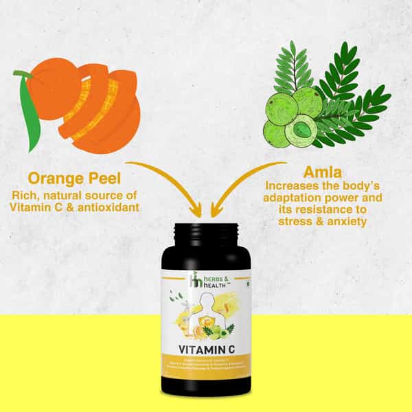 Herbs & Health - Vitamin C|1000Mg Organic Vitamin C|60 Capsules
