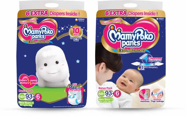 Mamypoko Pants Extra Absorb Diaper For New Born - Pack Of 99 Diapers