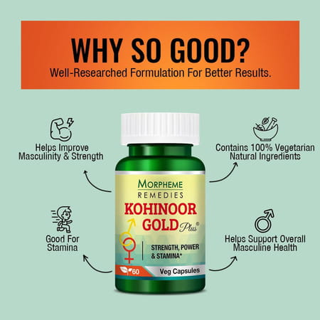 Morpheme Remedies Kohinoor Gold Plus (Shilajit, Ashwagandha, Musli, Mucuna, Tribulus), 60 Capsules