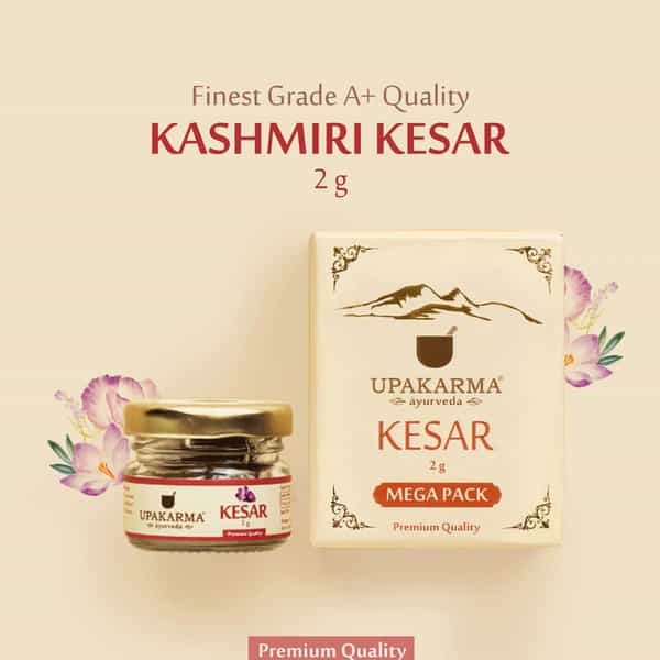 Upakarma Pure Natural And Finest A++ Grade Kashmiri Kesar / Saffron Threads Mega Pack 2 Gram