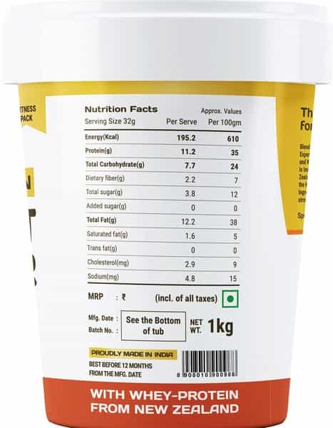 Pintola High Protein Peanut Butter (Jaggery) (Creamy) 1Kg