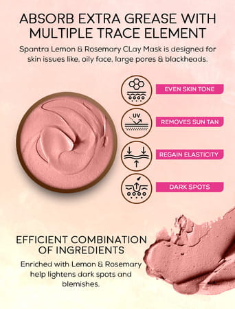 Spantra Oil Control Clay Mask With Lemon & Rosemary Oil | 125g