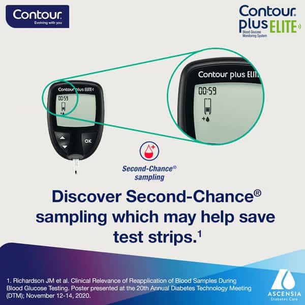 Contour Plus Elite Blood Glucose Monitoring System With Contour Plus Test Strip 20S Free