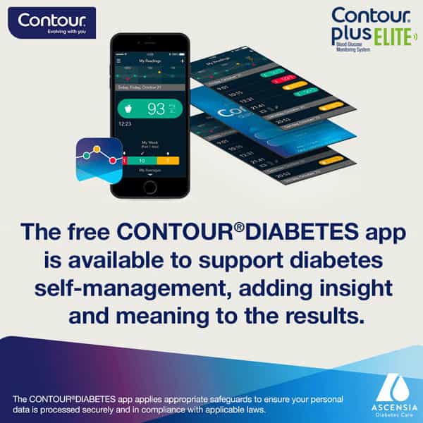 Contour Plus Elite Blood Glucose Monitoring System With Contour Plus Test Strip 20S Free