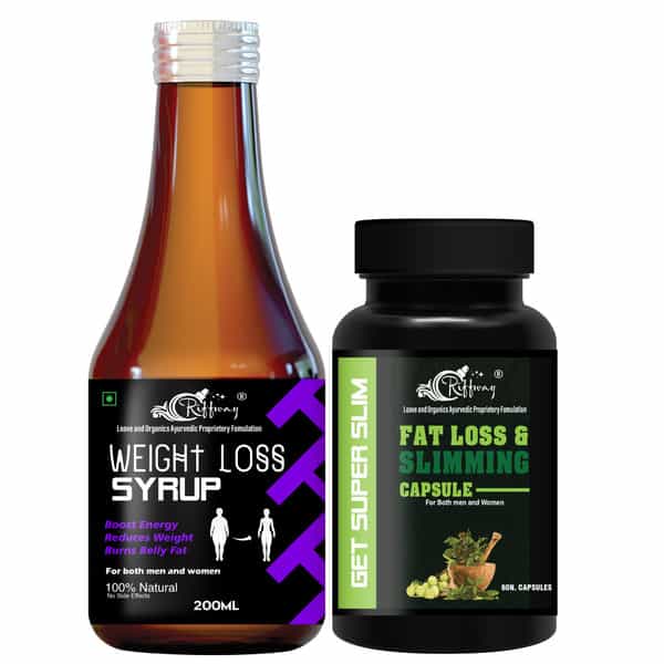 Weight Loss Syrup & Fat Loss & Sliming Capsules - 100% Ayurvedic (200Ml+60Capsules)