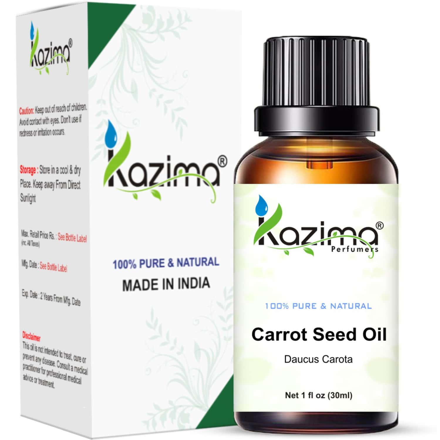 Kazima Carrot Seed Essential Oil (30ml) Pure Natural Oil (30 Ml)