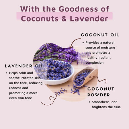 Coco Crush Lavender Coconut Body Scrub For Brightening Skin | 100% Natural Scrub - 50g