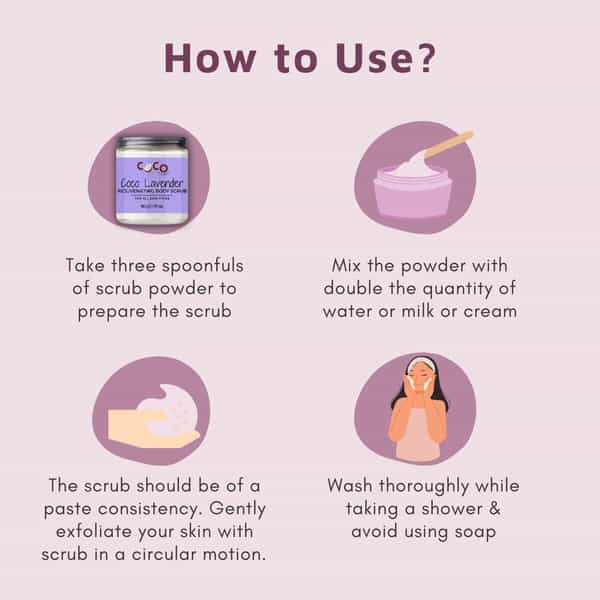 Coco Crush Lavender Coconut Body Scrub For Brightening Skin | 100% Natural Scrub - 50G