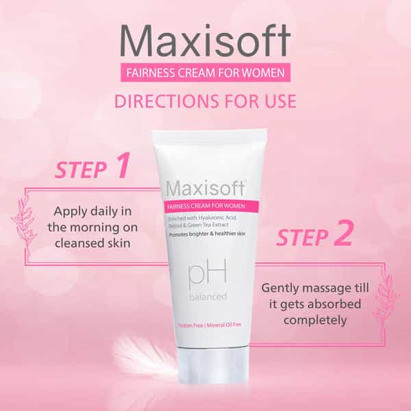 Maxisoft Fairness Cream For Women | Promotes Brighter & Healthier Skin | Tube | 50 Gm | Pack Of 2