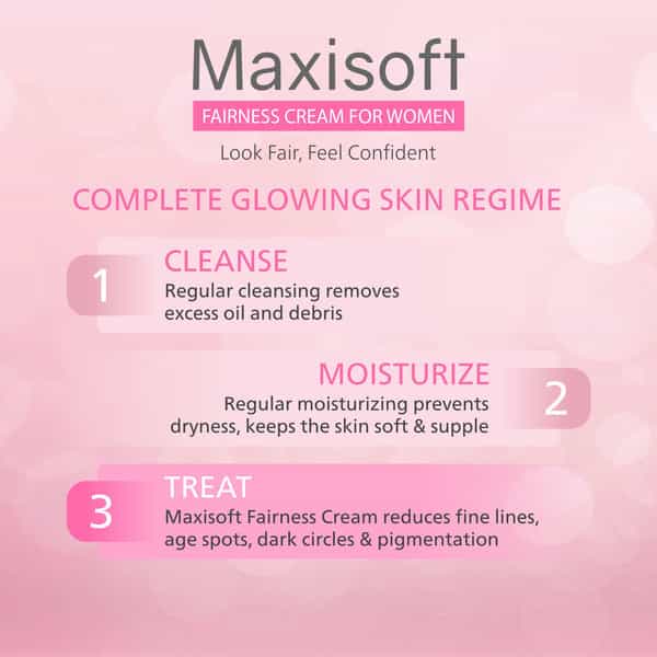Maxisoft Fairness Cream For Women | Promotes Brighter & Healthier Skin | Tube | 50 Gm | Pack Of 2