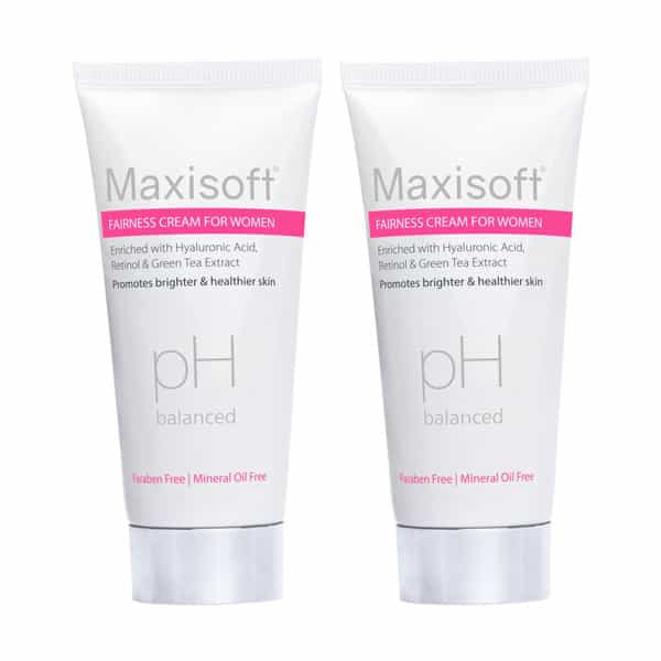 Maxisoft Fairness Cream For Women | Promotes Brighter & Healthier Skin | Tube | 50 Gm | Pack Of 2