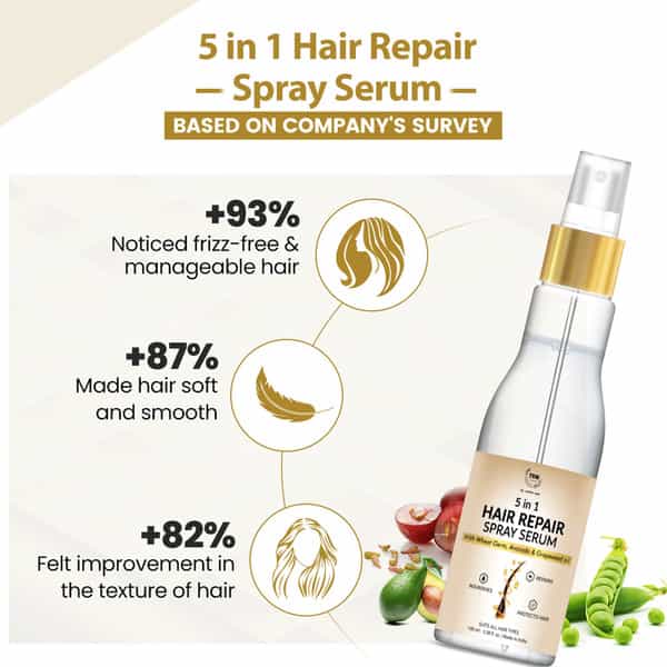 Tnw The Natural Wash 5-In-1 Hair Repair Spray Serum For Frizz-Free & Manageable Hair |100 Ml
