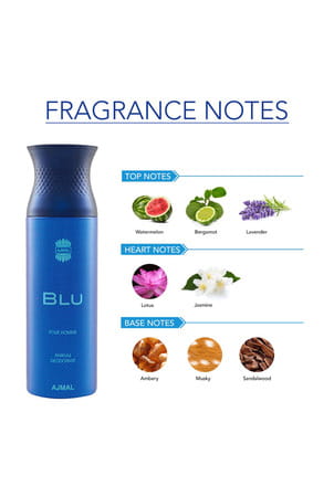Ajmal Kuro Edp Aromatic Spicy Perfume 90ml For Men And Blu Deodorant Aquatic Woody Fragrance 200ml