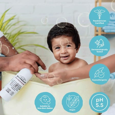 Goodness.me Certified Organic Baby Head-To-Toe Face Body Wash & Shampoo Tear Free 400Ml