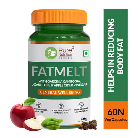 Pure Nutrition Fatmelt With Garcinia Cambogia | L-Carnitine & Apple Cider Vinegar - 60 Veg Capsules