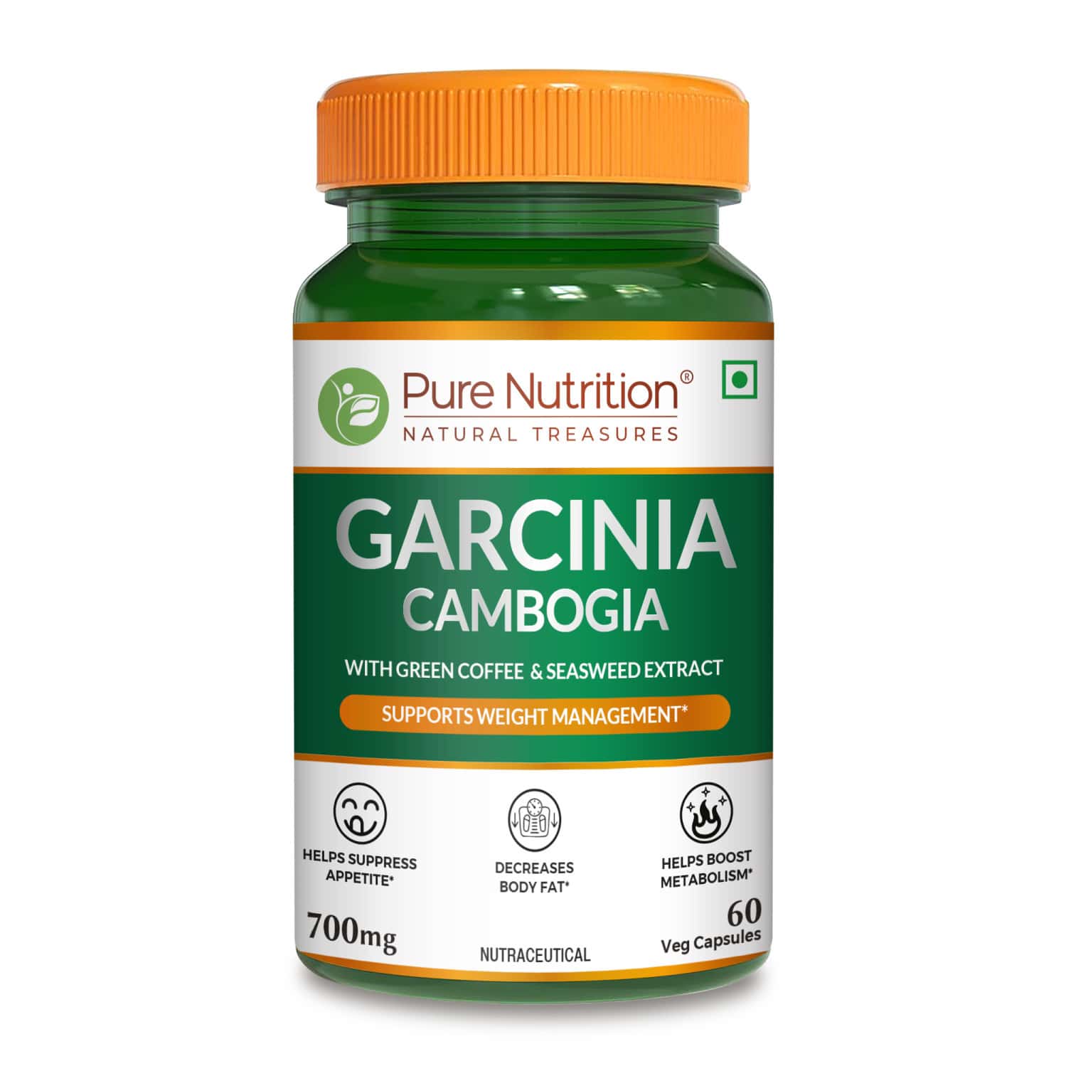 Pure Nutrition Fatmelt With Garcinia Cambogia | L-carnitine & Apple Cider Vinegar - 60 Veg Capsules