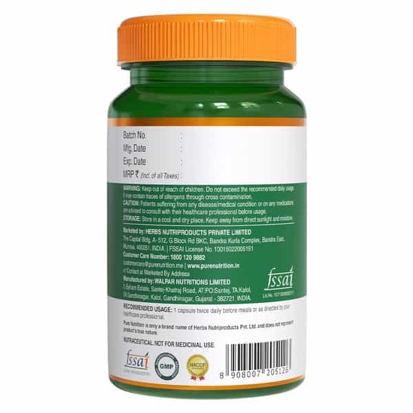 Pure Nutrition Fatmelt With Garcinia Cambogia | L-Carnitine & Apple Cider Vinegar - 60 Veg Capsules