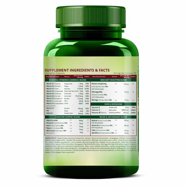 Vlado's Himalayan Organics Whole Food Multivitamin For Men | 60 Veg Capsules