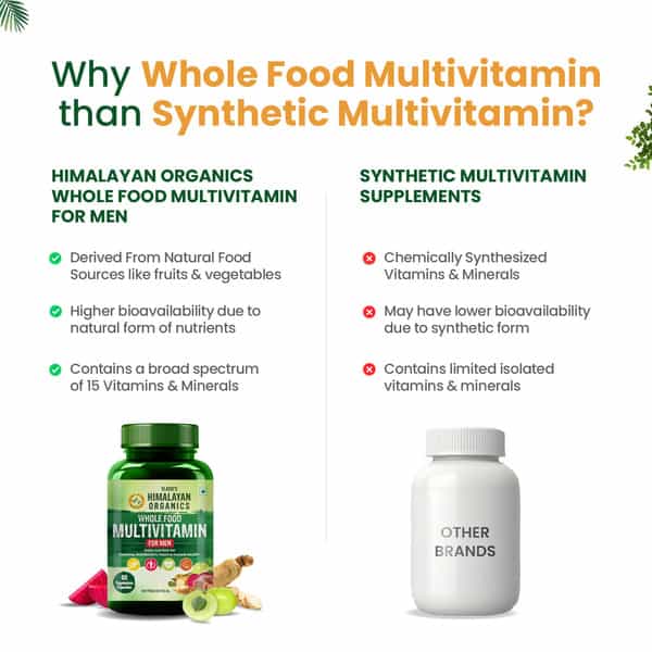 Vlado's Himalayan Organics Whole Food Multivitamin For Men | 60 Veg Capsules