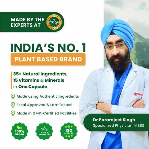 Vlado's Himalayan Organics Whole Food Multivitamin For Men | 60 Veg Capsules