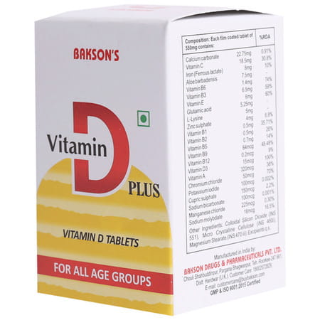 Vitamin D Plus Tablets 30 Bakson