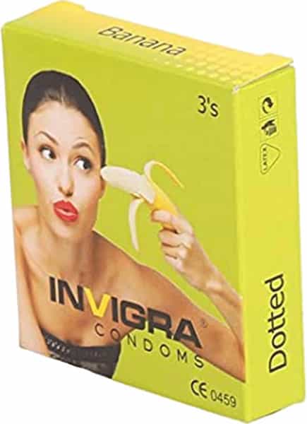 Invigra Dotted Banana Flavoured Condom 3