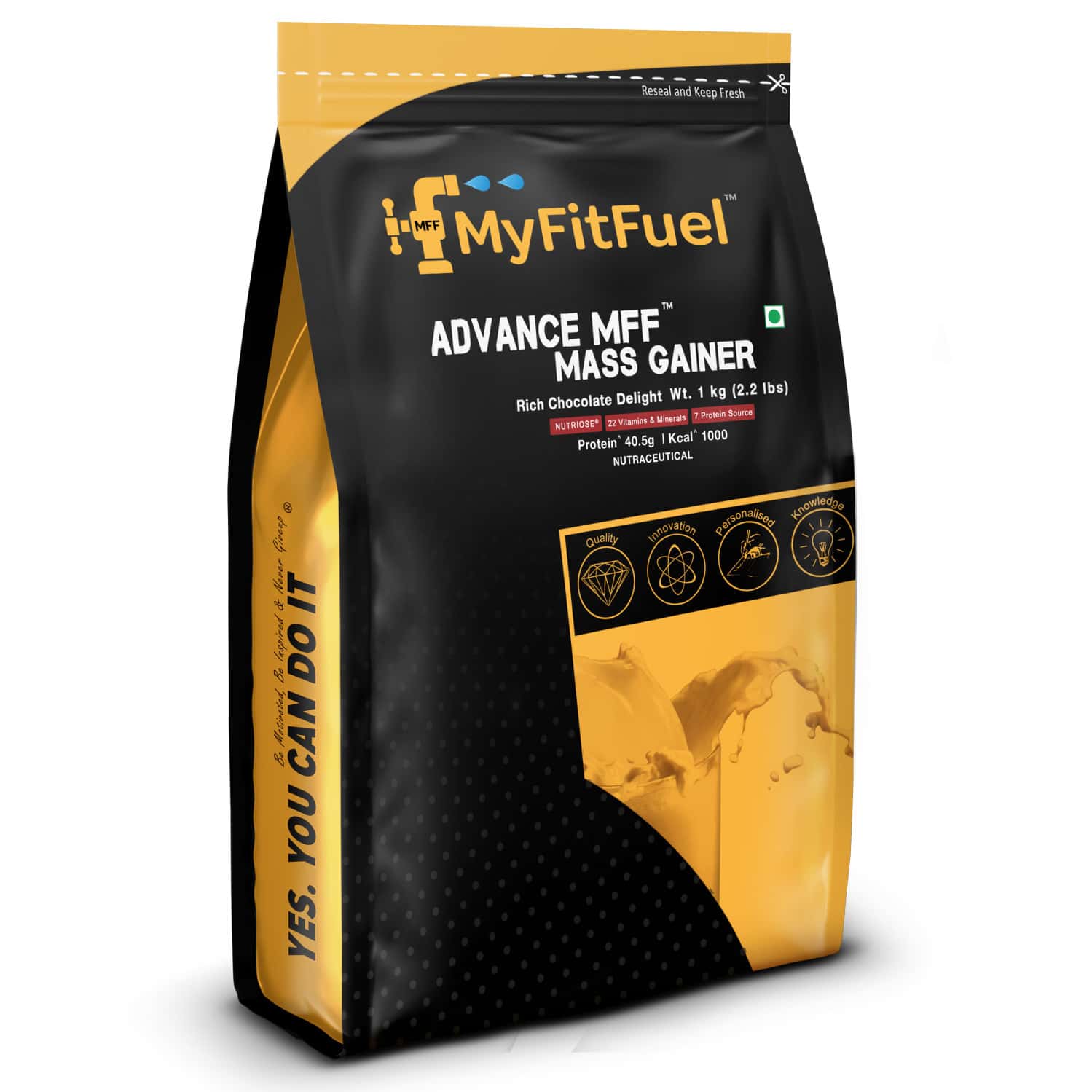 Myfitfuel Advance Mff Mass Gainer (3:1 Carb Protein Ratio)|1kg, 26 Servings (rich Chocolate Delight)